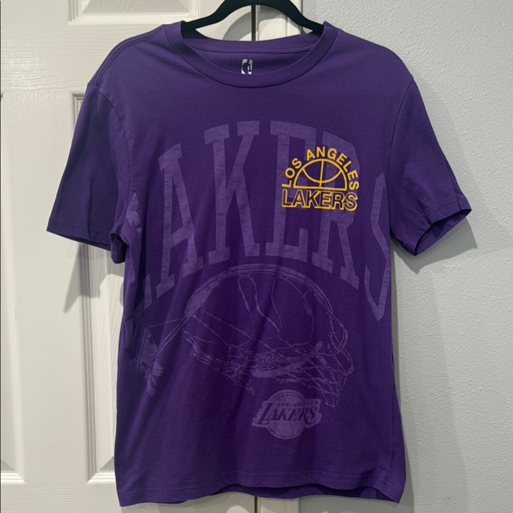 NBA Los Angeles Lakers Purple Short Sleeve T Shirt with Logo